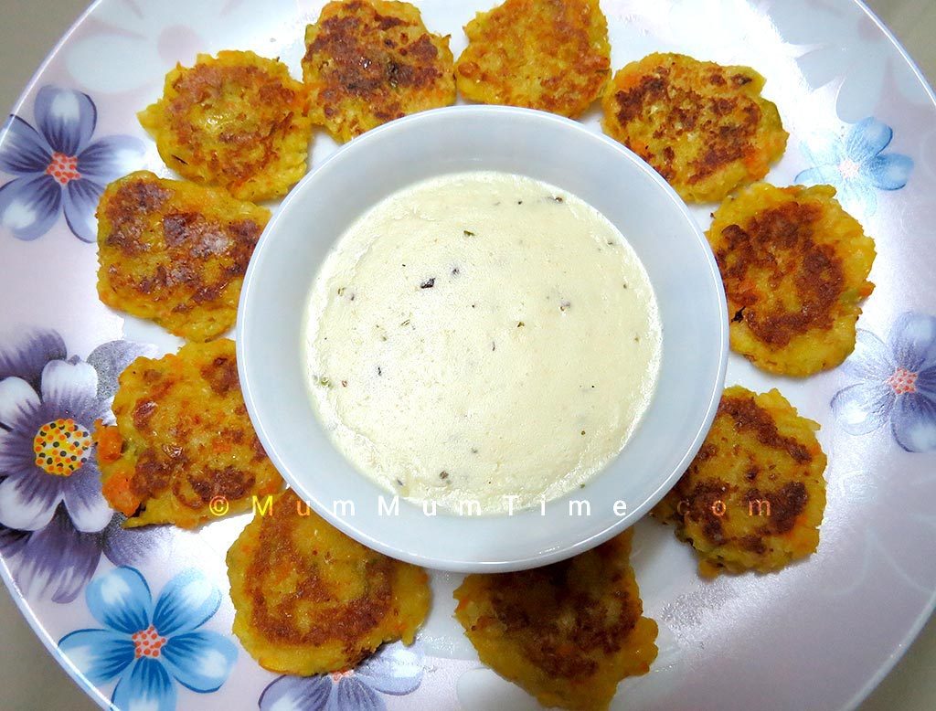 Vegetable Fritters with Cheese Dip