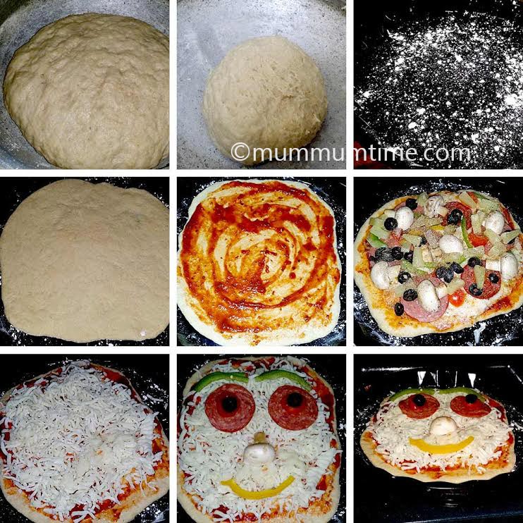 Steps for Happy Face Pizza